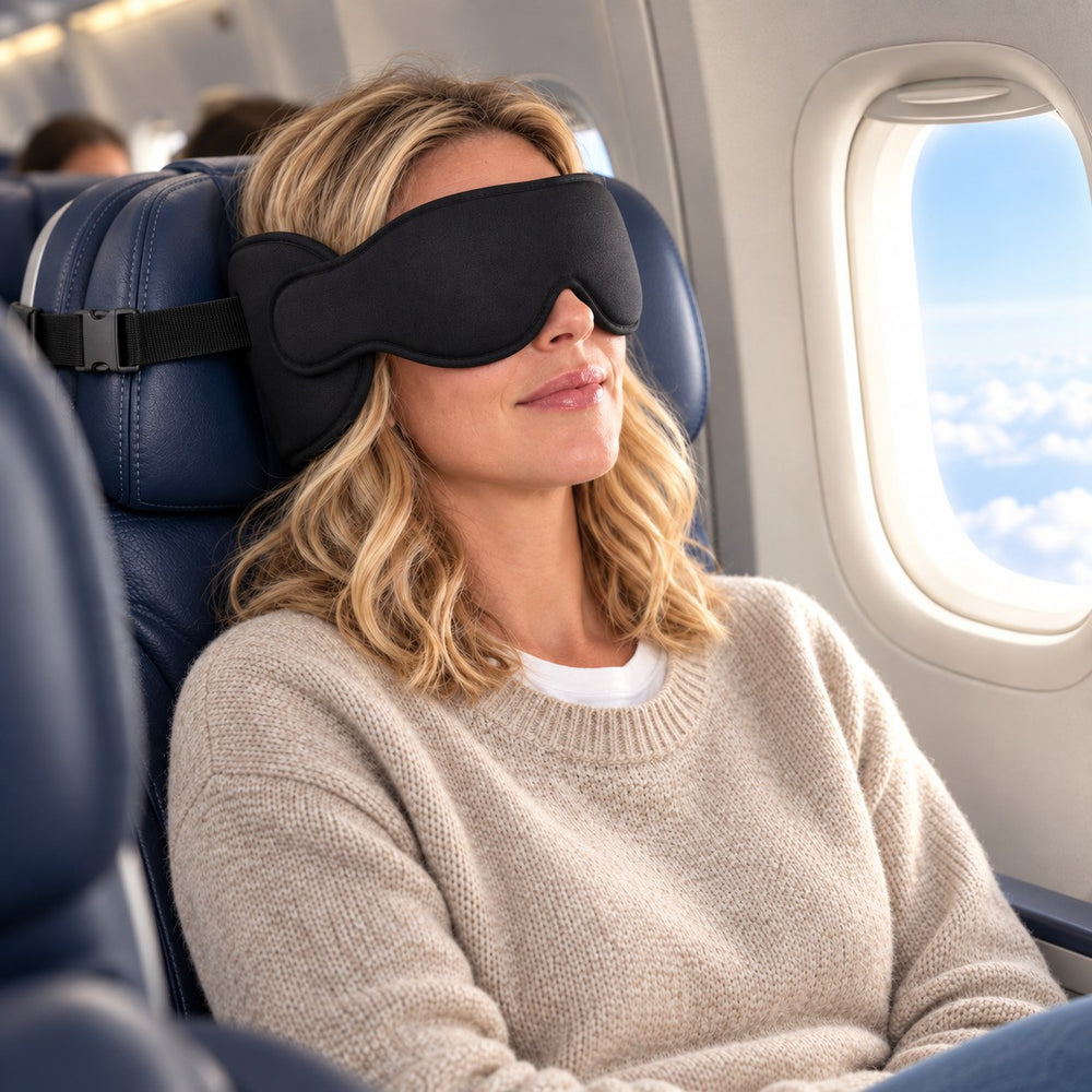 Traveler asleep upright with JetNod on