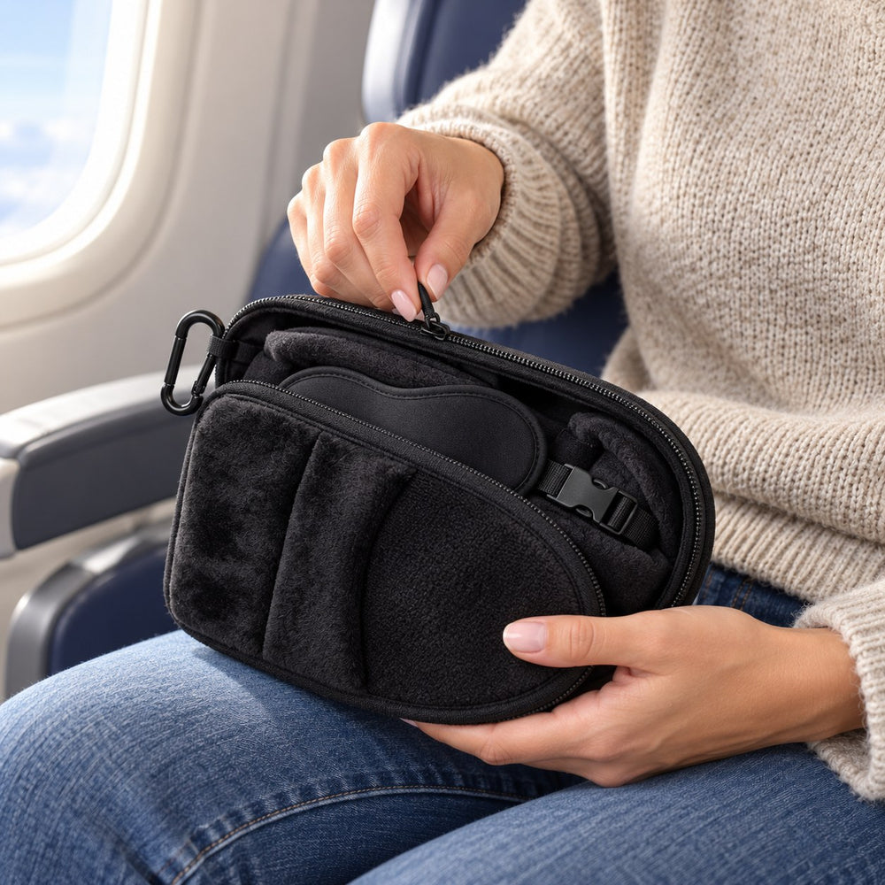 Zipping the folded JetNod into its small case