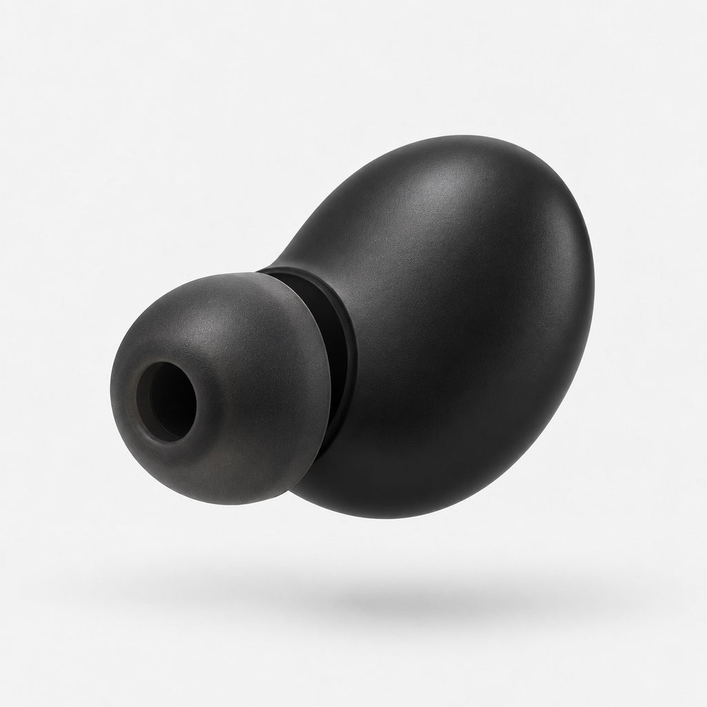 Low-profile earplug from the side