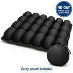 JetNod air-cell seat cushion with its carry pouch