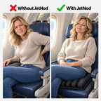 Sitting on a bare airplane seat vs on the JetNod cushion