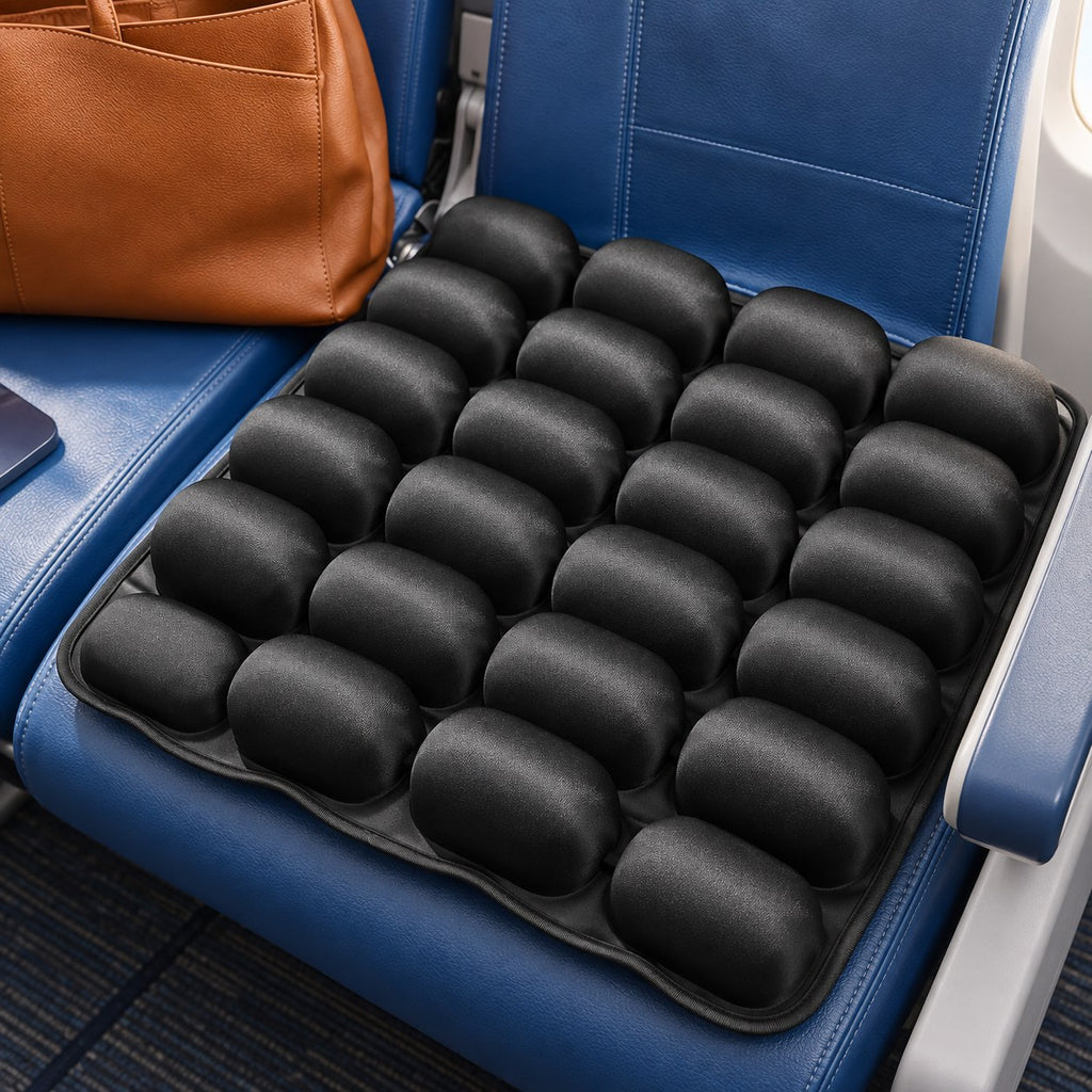 Seat cushion on an airplane seat