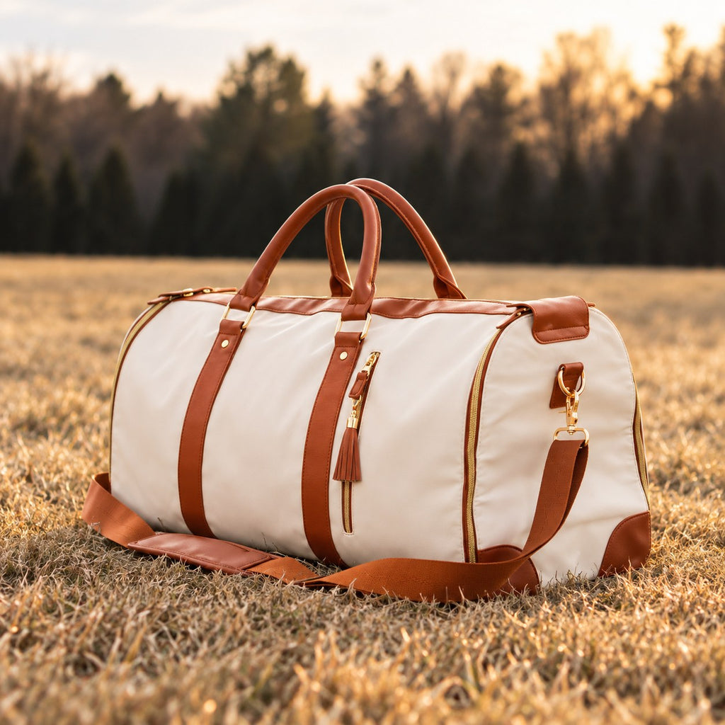 Ivory travel bag outdoors